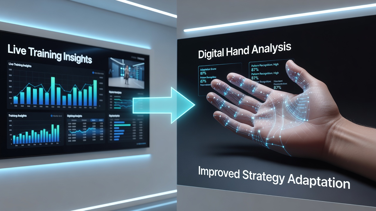 Detailed view of poker hand history analysis dashboard displaying strategy adjustments and statistical breakdowns
