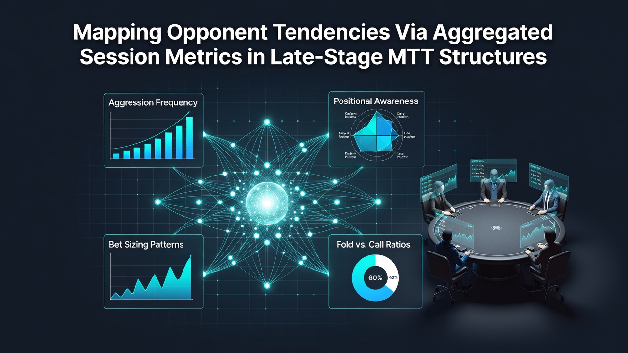 Visualization of aggregated poker session metrics displayed on a digital dashboard during late-stage MTT analysis