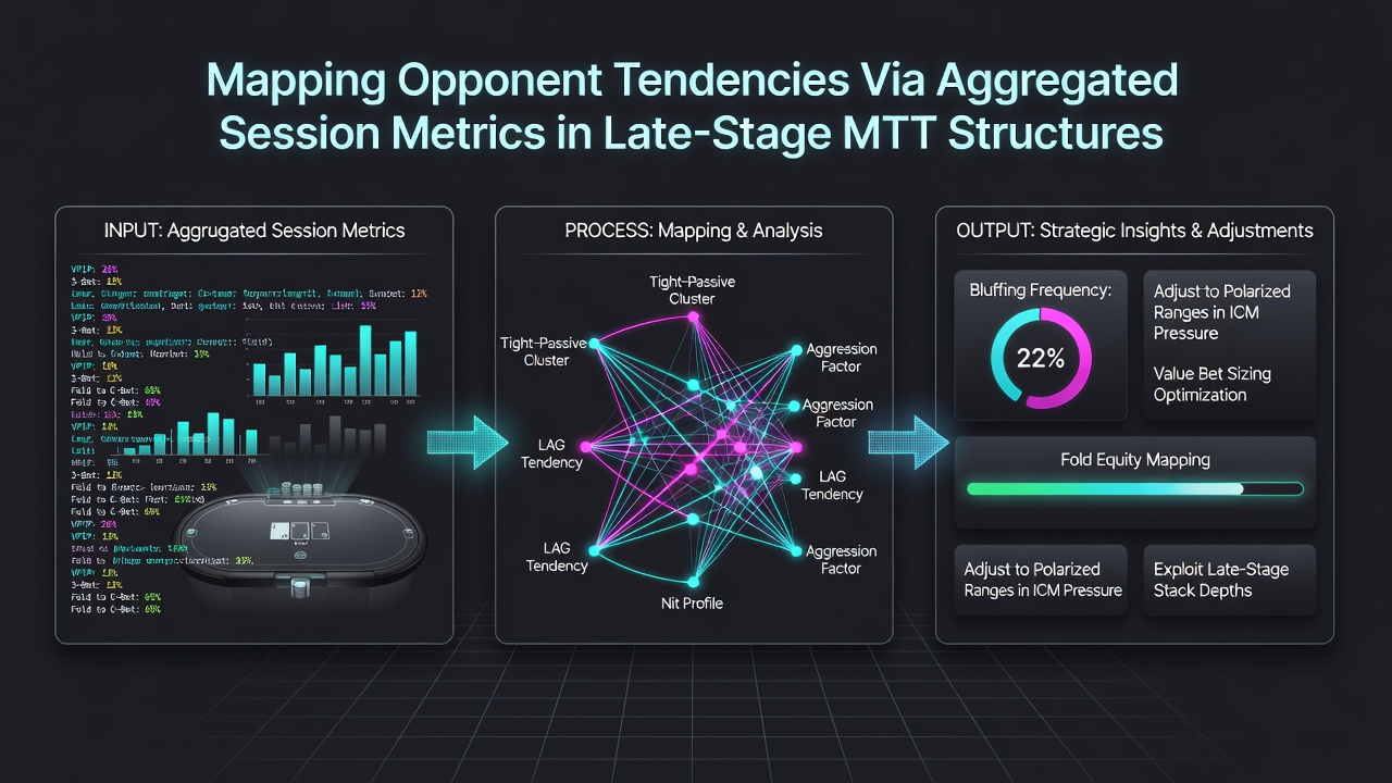 Detailed chart showing opponent fold rates and aggression trends in late-stage multi-table tournament phases
