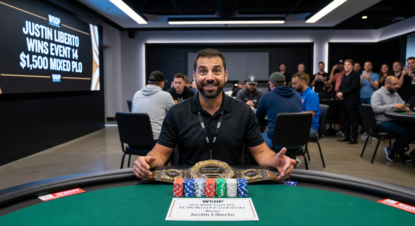 Hamid Izadi celebrating his WSOP Circuit win at the Harrah’s Cherokee final table