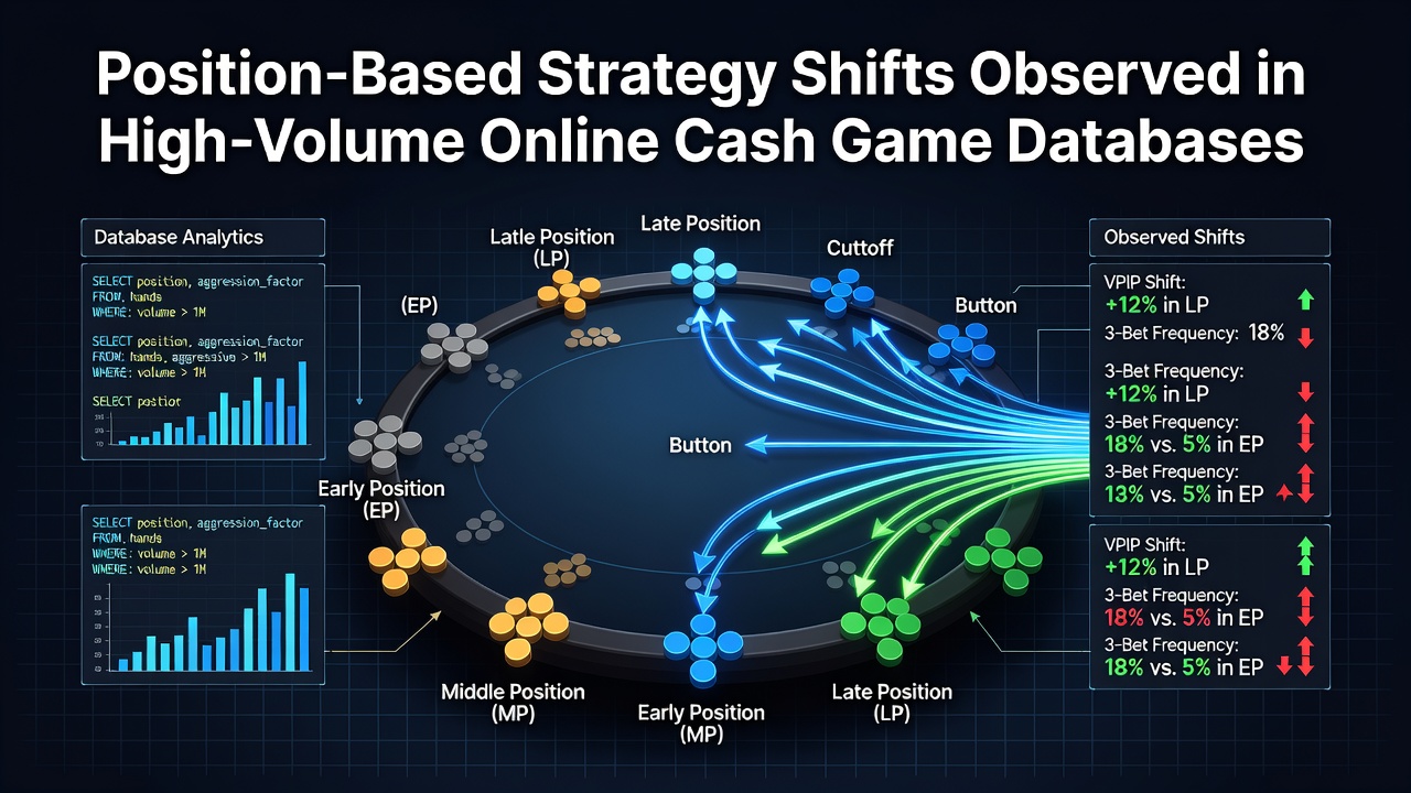 Graph showing positional strategy adjustments in online cash game databases over multiple years