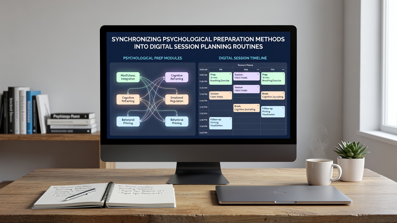 Close-up of a digital planner screen showing timed slots for mental prep alongside poker session blocks