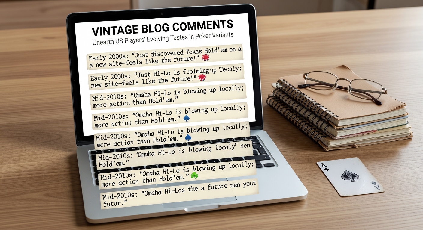 Screenshot of vintage poker blog comments discussing early preferences for Texas Hold'em among US players
